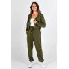 imagePRETTYGARDEN Womens 2 Piece Tracksuit Outfits Long Sleeve Zip Up Sweatshirt Drawstring Sweatpants Lounge SetArmy Green