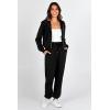 imagePRETTYGARDEN Womens 2 Piece Tracksuit Outfits Long Sleeve Zip Up Sweatshirt Drawstring Sweatpants Lounge SetBlack