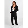 imagePRETTYGARDEN Womens 2 Piece Tracksuit Outfits Long Sleeve Zip Up Sweatshirt Drawstring Sweatpants Lounge SetBlack