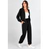 imagePRETTYGARDEN Womens 2 Piece Tracksuit Outfits Long Sleeve Zip Up Sweatshirt Drawstring Sweatpants Lounge SetBlack