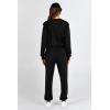imagePRETTYGARDEN Womens 2 Piece Tracksuit Outfits Long Sleeve Zip Up Sweatshirt Drawstring Sweatpants Lounge SetBlack