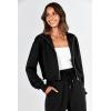 imagePRETTYGARDEN Womens 2 Piece Tracksuit Outfits Long Sleeve Zip Up Sweatshirt Drawstring Sweatpants Lounge SetBlack