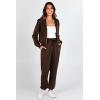 imagePRETTYGARDEN Womens 2 Piece Tracksuit Outfits Long Sleeve Zip Up Sweatshirt Drawstring Sweatpants Lounge SetCoffee