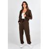 imagePRETTYGARDEN Womens 2 Piece Tracksuit Outfits Long Sleeve Zip Up Sweatshirt Drawstring Sweatpants Lounge SetCoffee