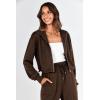 imagePRETTYGARDEN Womens 2 Piece Tracksuit Outfits Long Sleeve Zip Up Sweatshirt Drawstring Sweatpants Lounge SetCoffee