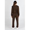 imagePRETTYGARDEN Womens 2 Piece Tracksuit Outfits Long Sleeve Zip Up Sweatshirt Drawstring Sweatpants Lounge SetCoffee