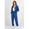 imagePRETTYGARDEN Womens 2 Piece Tracksuit Outfits Long Sleeve Zip Up Sweatshirt Drawstring Sweatpants Lounge SetDark Blue