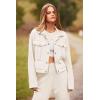 imagePRETTYGARDEN Womens 2024 Fall 2 Piece Outfits Tracksuit Long Sleeve Button Down Shacket Jacket Pockets Long Pants Casual SetBeige