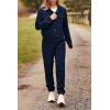 imagePRETTYGARDEN Womens 2024 Fall 2 Piece Outfits Tracksuit Long Sleeve Button Down Shacket Jacket Pockets Long Pants Casual SetNavy