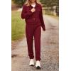imagePRETTYGARDEN Womens 2024 Fall 2 Piece Outfits Tracksuit Long Sleeve Button Down Shacket Jacket Pockets Long Pants Casual SetWine Red
