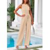 imagePRETTYGARDEN Womens Summer 2 Piece Loungewear Set Cropped Tank Top Wide Leg Sweatpants Tracksuit Casual OutfitsApricot