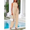 imagePRETTYGARDEN Womens Summer 2 Piece Loungewear Set Cropped Tank Top Wide Leg Sweatpants Tracksuit Casual OutfitsApricot