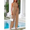 imagePRETTYGARDEN Womens Summer 2 Piece Loungewear Set Cropped Tank Top Wide Leg Sweatpants Tracksuit Casual OutfitsCamel