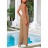 imagePRETTYGARDEN Womens Summer 2 Piece Loungewear Set Cropped Tank Top Wide Leg Sweatpants Tracksuit Casual OutfitsCamel