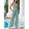 imagePRETTYGARDEN Womens Summer 2 Piece Loungewear Set Cropped Tank Top Wide Leg Sweatpants Tracksuit Casual OutfitsFruit Green