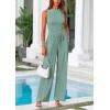 imagePRETTYGARDEN Womens Summer 2 Piece Loungewear Set Cropped Tank Top Wide Leg Sweatpants Tracksuit Casual OutfitsFruit Green