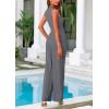 imagePRETTYGARDEN Womens Summer 2 Piece Loungewear Set Cropped Tank Top Wide Leg Sweatpants Tracksuit Casual OutfitsGrey