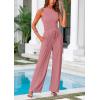 imagePRETTYGARDEN Womens Summer 2 Piece Loungewear Set Cropped Tank Top Wide Leg Sweatpants Tracksuit Casual OutfitsPink