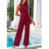 imagePRETTYGARDEN Womens Summer 2 Piece Loungewear Set Cropped Tank Top Wide Leg Sweatpants Tracksuit Casual OutfitsWine Red