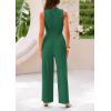 imagePRETTYGARDEN Womens Summer 2 Piece Outfits Ribbed Knit Lounge Sets Tracksuit Sleeveless Crop Tank Tops Wide Leg Casual PantsGreen