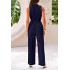 imagePRETTYGARDEN Womens Summer 2 Piece Outfits Ribbed Knit Lounge Sets Tracksuit Sleeveless Crop Tank Tops Wide Leg Casual PantsNavy