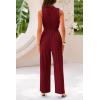 imagePRETTYGARDEN Womens Summer 2 Piece Outfits Ribbed Knit Lounge Sets Tracksuit Sleeveless Crop Tank Tops Wide Leg Casual PantsWine Red