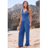 imagePRETTYGARDEN Womens Summer Casual Two Piece Outfits Sweatsuits Tank Scoop Neck Ribbed Knit Long Pants TracksuitsBlue