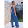 imagePRETTYGARDEN Womens Summer Casual Two Piece Outfits Sweatsuits Tank Scoop Neck Ribbed Knit Long Pants TracksuitsBlue