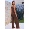 imagePRETTYGARDEN Womens Summer Casual Two Piece Outfits Sweatsuits Tank Scoop Neck Ribbed Knit Long Pants TracksuitsDark Brown
