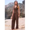 imagePRETTYGARDEN Womens Summer Casual Two Piece Outfits Sweatsuits Tank Scoop Neck Ribbed Knit Long Pants TracksuitsDark Brown