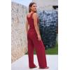 imagePRETTYGARDEN Womens Summer Casual Two Piece Outfits Sweatsuits Tank Scoop Neck Ribbed Knit Long Pants TracksuitsWine Red