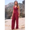 imagePRETTYGARDEN Womens Summer Casual Two Piece Outfits Sweatsuits Tank Scoop Neck Ribbed Knit Long Pants TracksuitsWine Red