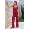 imagePRETTYGARDEN Womens Summer Casual Two Piece Outfits Sweatsuits Tank Scoop Neck Ribbed Knit Long Pants TracksuitsWine Red