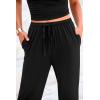 imagePRETTYGARDEN Womens 2 Piece Outfits Summer Tracksuit Lounge Sets Short Sleeve Crop Tops T Shirts High Waisted Wide Leg PantsBlack