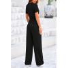 imagePRETTYGARDEN Womens 2 Piece Outfits Summer Tracksuit Lounge Sets Short Sleeve Crop Tops T Shirts High Waisted Wide Leg PantsBlack