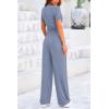 imagePRETTYGARDEN Womens 2 Piece Outfits Summer Tracksuit Lounge Sets Short Sleeve Crop Tops T Shirts High Waisted Wide Leg PantsGrey Blue