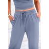 imagePRETTYGARDEN Womens 2 Piece Outfits Summer Tracksuit Lounge Sets Short Sleeve Crop Tops T Shirts High Waisted Wide Leg PantsGrey Blue
