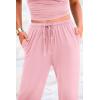 imagePRETTYGARDEN Womens 2 Piece Outfits Summer Tracksuit Lounge Sets Short Sleeve Crop Tops T Shirts High Waisted Wide Leg PantsPink