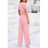 imagePRETTYGARDEN Womens 2 Piece Outfits Summer Tracksuit Lounge Sets Short Sleeve Crop Tops T Shirts High Waisted Wide Leg PantsPink