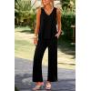 imagePRETTYGARDEN Womens 2 Piece Summer Tracksuits Sleeveless V Neck Tank Top Wide Leg Pants Casual Knit Outfit SetsBlack