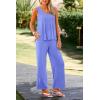 imagePRETTYGARDEN Womens 2 Piece Summer Tracksuits Sleeveless V Neck Tank Top Wide Leg Pants Casual Knit Outfit SetsBlue
