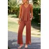 imagePRETTYGARDEN Womens 2 Piece Summer Tracksuits Sleeveless V Neck Tank Top Wide Leg Pants Casual Knit Outfit SetsBrick Red