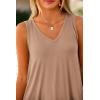 imagePRETTYGARDEN Womens 2 Piece Summer Tracksuits Sleeveless V Neck Tank Top Wide Leg Pants Casual Knit Outfit SetsCamel