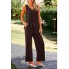 imagePRETTYGARDEN Womens 2 Piece Summer Tracksuits Sleeveless V Neck Tank Top Wide Leg Pants Casual Knit Outfit SetsCoffee