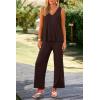imagePRETTYGARDEN Womens 2 Piece Summer Tracksuits Sleeveless V Neck Tank Top Wide Leg Pants Casual Knit Outfit SetsCoffee