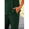 imagePRETTYGARDEN Womens 2 Piece Summer Tracksuits Sleeveless V Neck Tank Top Wide Leg Pants Casual Knit Outfit SetsDark Green