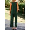 imagePRETTYGARDEN Womens 2 Piece Summer Tracksuits Sleeveless V Neck Tank Top Wide Leg Pants Casual Knit Outfit SetsDark Green
