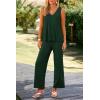 imagePRETTYGARDEN Womens 2 Piece Summer Tracksuits Sleeveless V Neck Tank Top Wide Leg Pants Casual Knit Outfit SetsDark Green