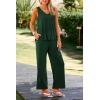 imagePRETTYGARDEN Womens 2 Piece Summer Tracksuits Sleeveless V Neck Tank Top Wide Leg Pants Casual Knit Outfit SetsDark Green