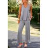 imagePRETTYGARDEN Womens 2 Piece Summer Tracksuits Sleeveless V Neck Tank Top Wide Leg Pants Casual Knit Outfit SetsGrey